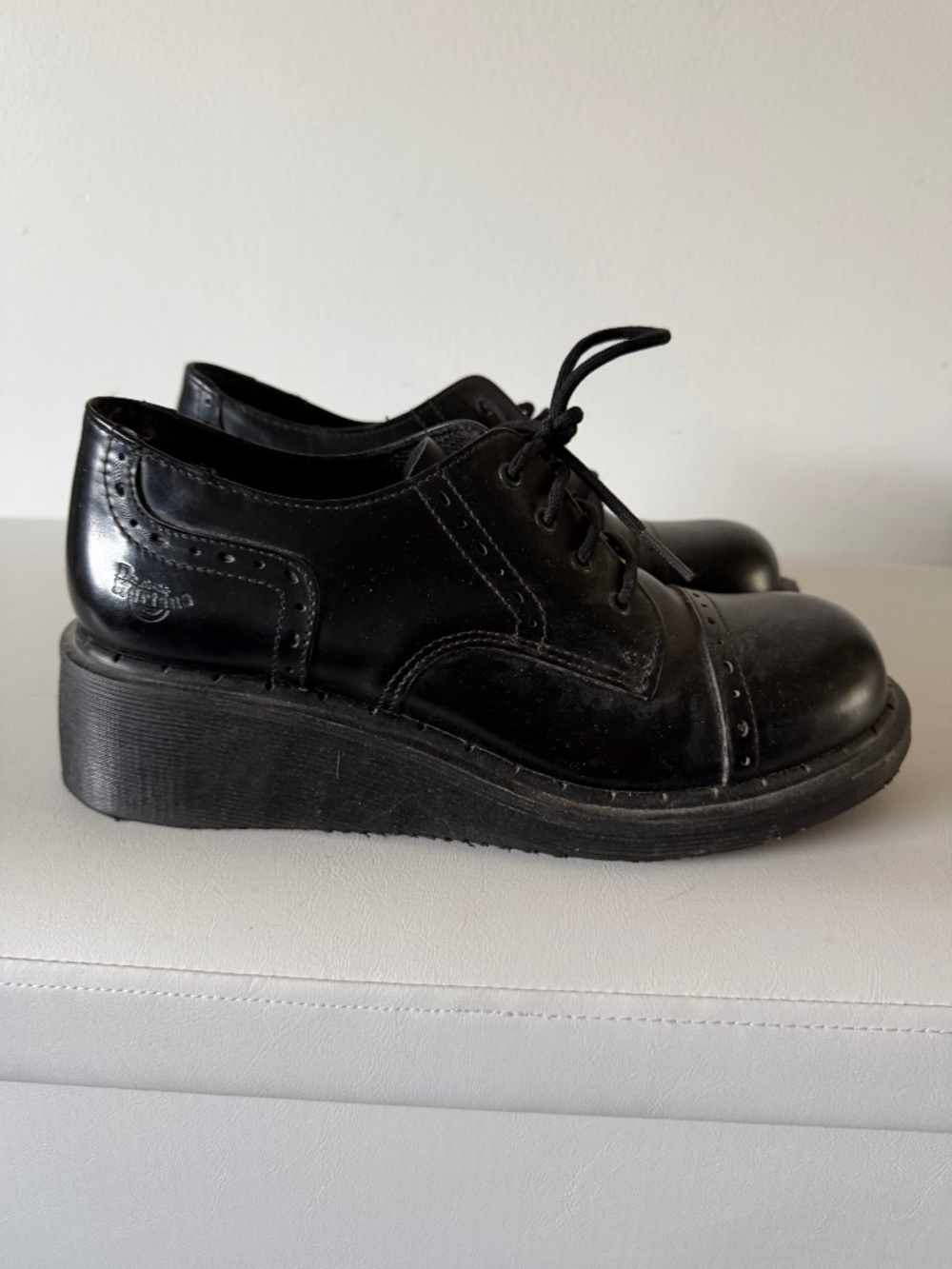 Rare vintage Dr Martens Black Hi Shine Platform